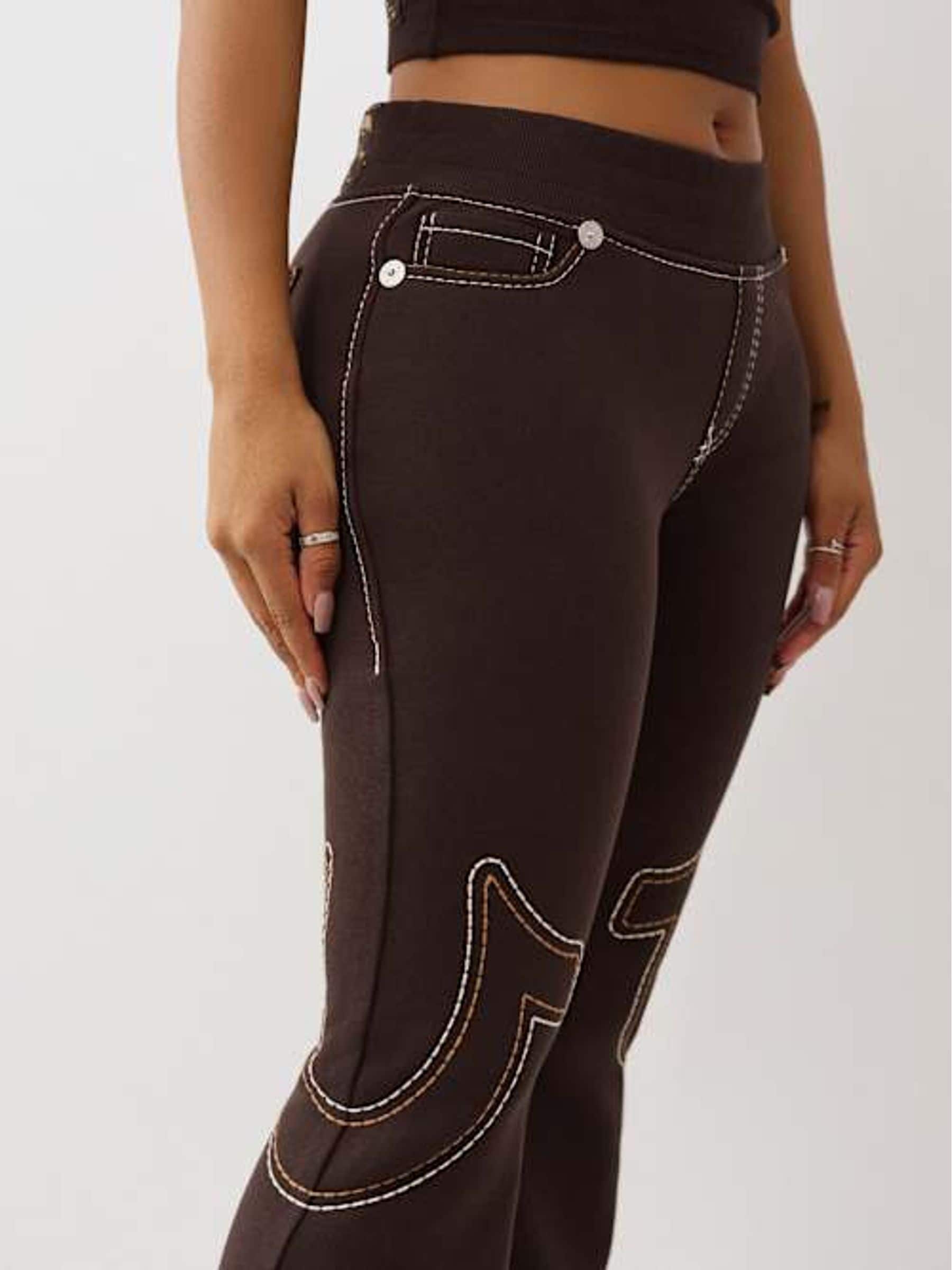 Buy True Religion Brown Anniversary Low Rise Big T Flare Joggers