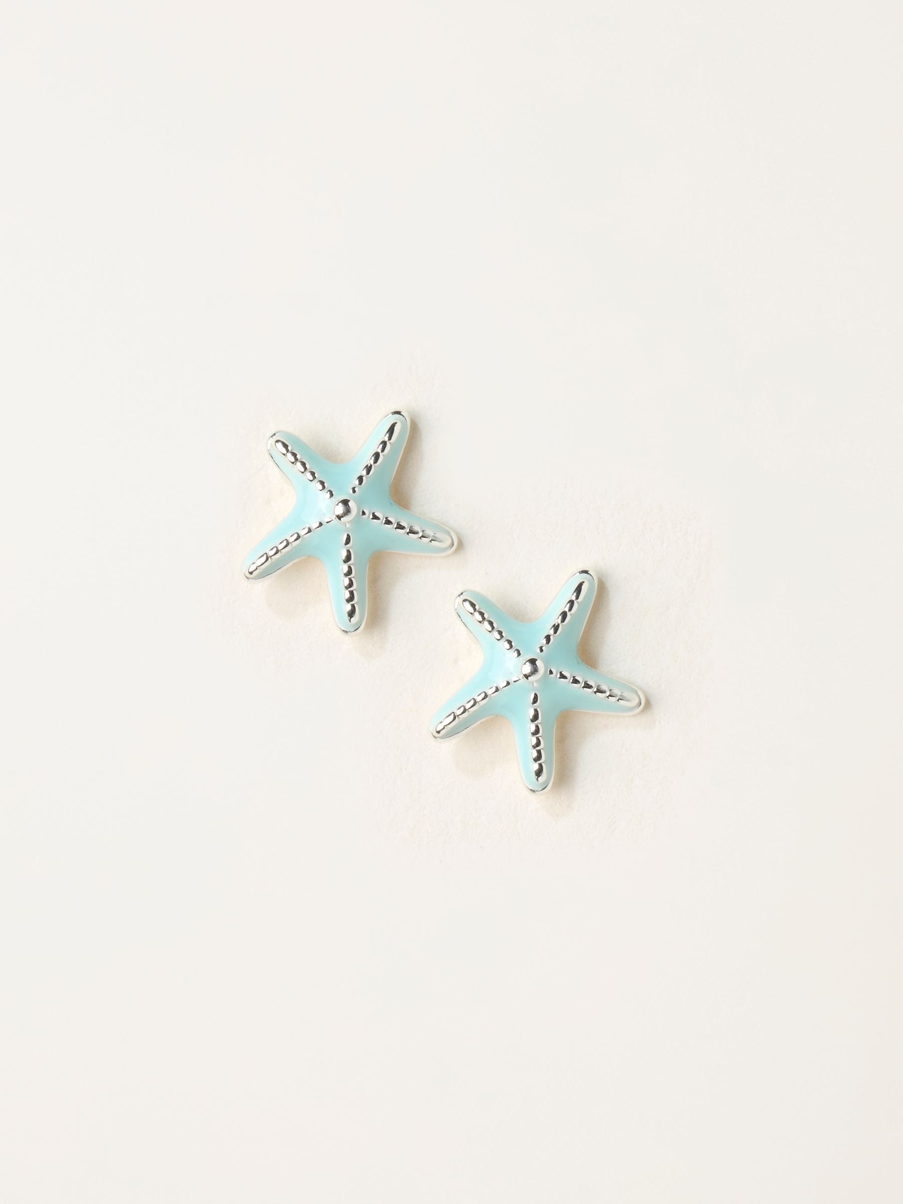 Fat Face Women - Earrings - Starfish Stud - Brass - Blue