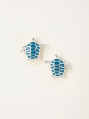FatFace Teal Blue Turtle Studs Earrings - Image 1 of 2