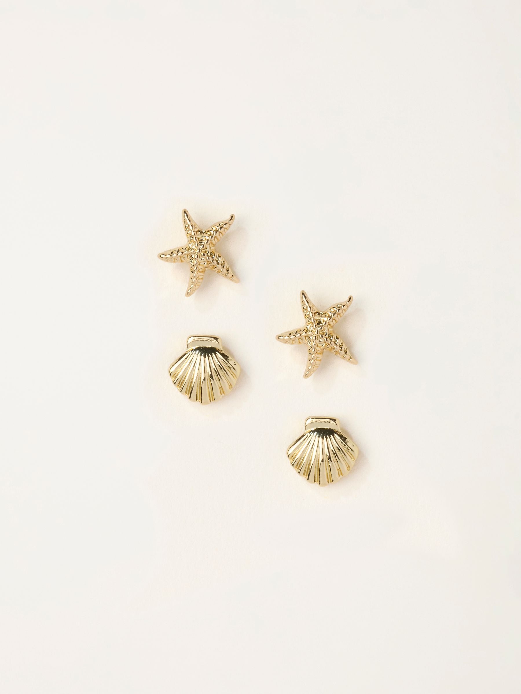 Fat Face - Earrings - Shell - Starfish - Gold - Size 2