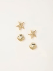 Σετ σκουλαρίκια FatFace 2 με ασημένια στρας - Εικόνα 1 από 2