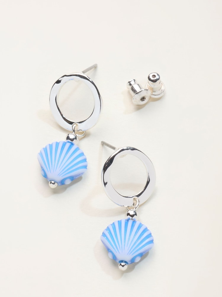 Pendientes largos de concha de FatFace - Imagen 4 de 4