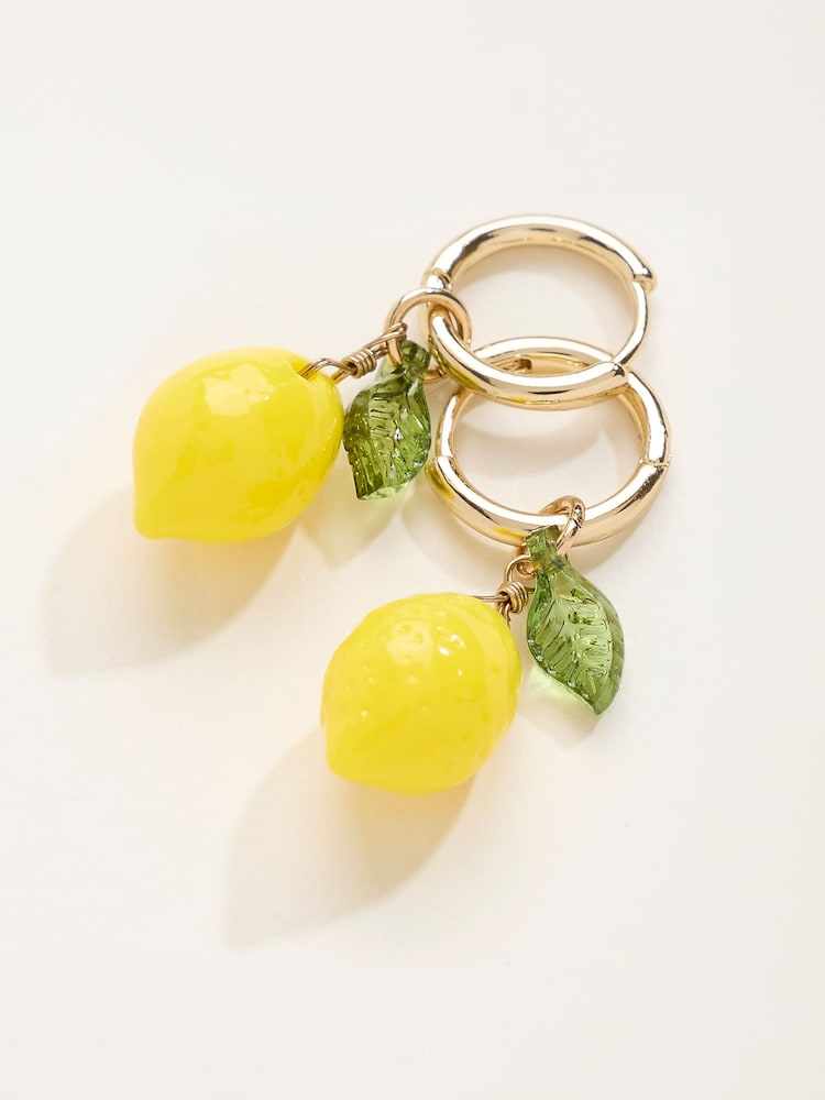 FatFace Yellow Lemon Drop Earings - Image 2 of 2