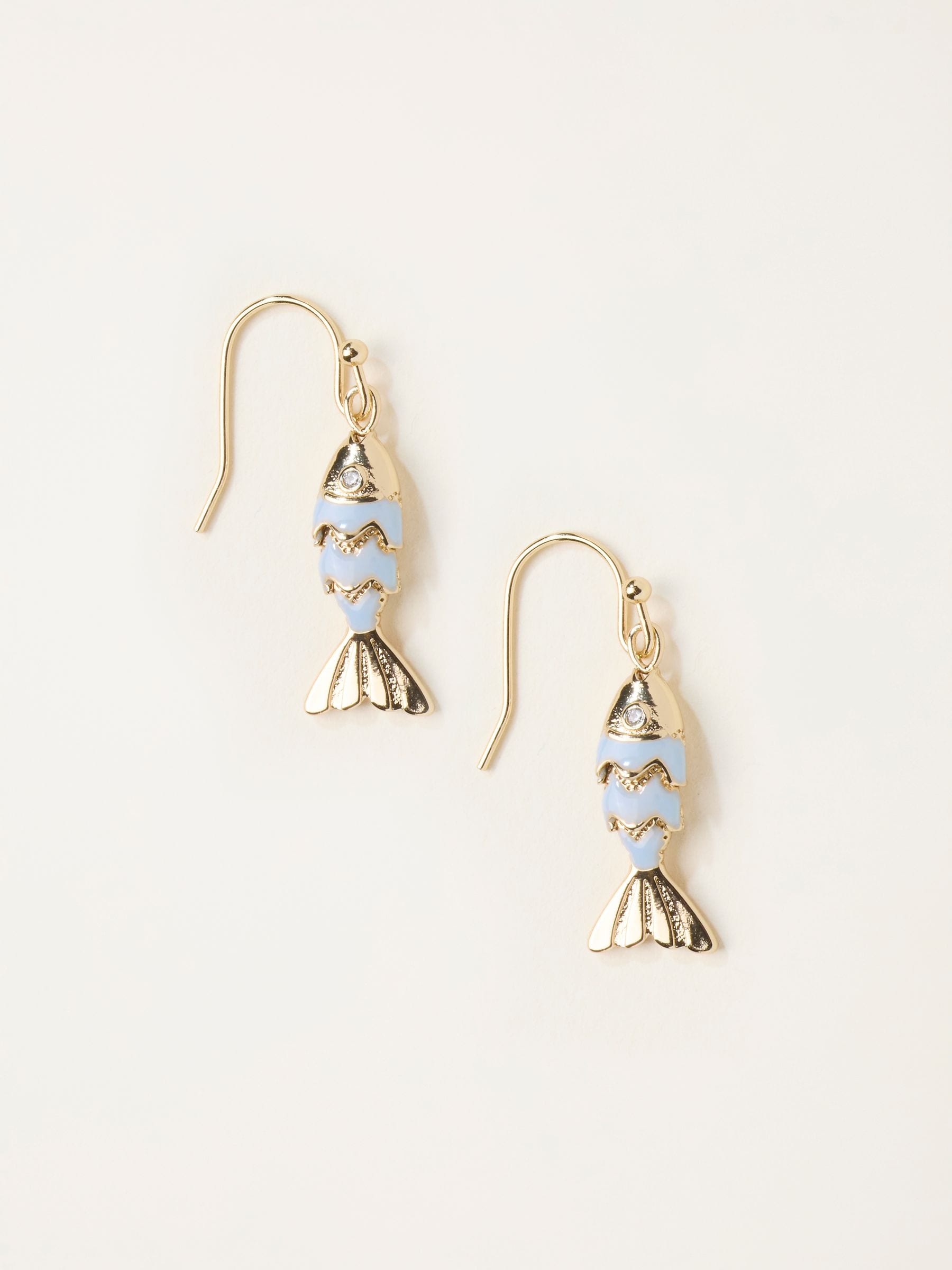 Fat Face Earrings - Gold - Fish Drop