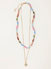 FatFace Multi Layered Beaded Necklace - Image 3 of 4