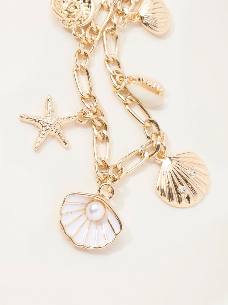 FatFace Gold Tone Charm Bracelet - Image 2 of 2