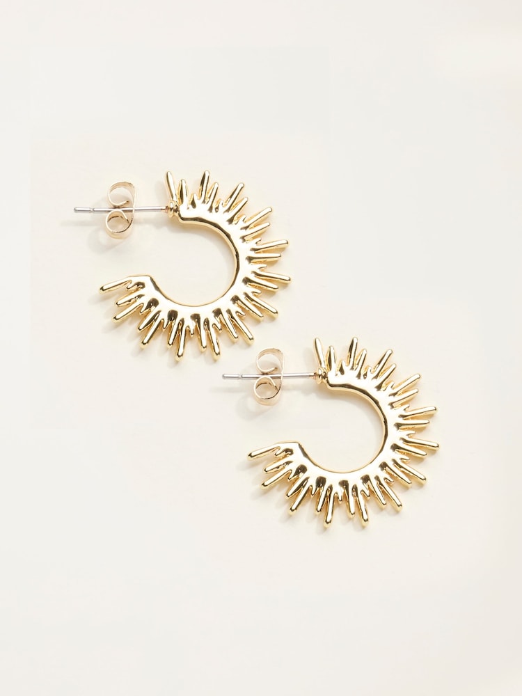 FatFace Gold Tone Sun Burst Earrings - Image 1 of 2