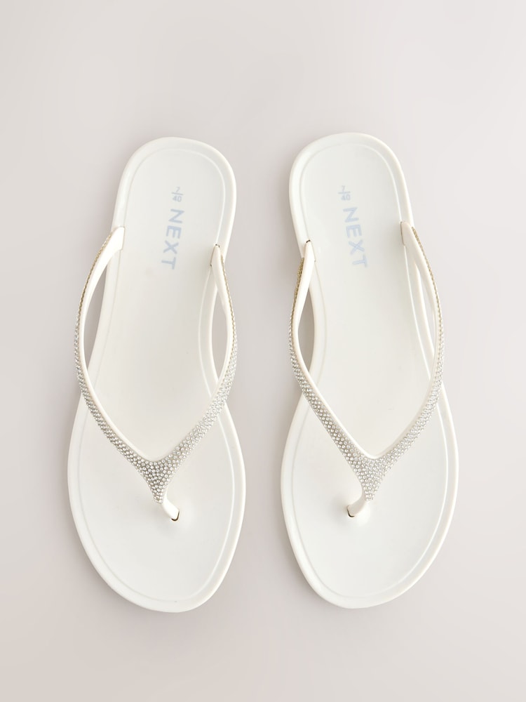 White Beach Bling Flip Flop - Image 1 of 5