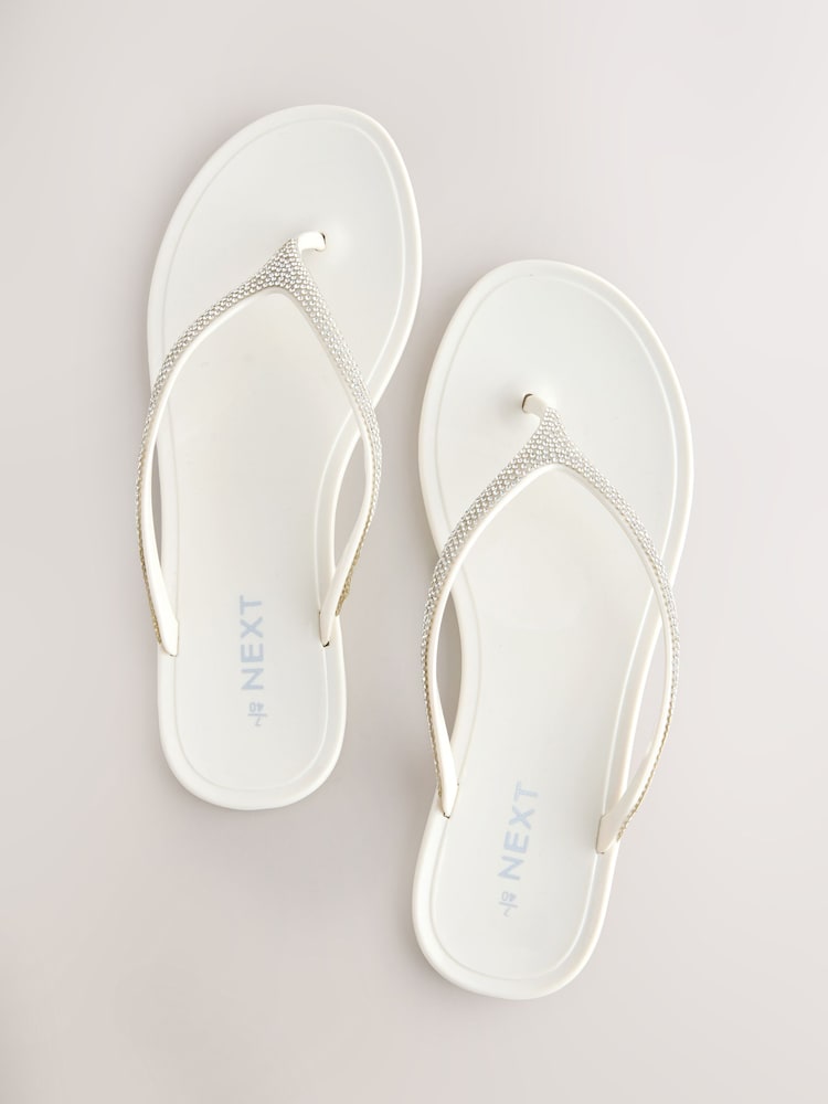 White Beach Bling Flip Flop - Image 2 of 5