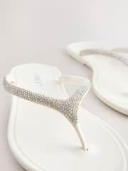 White Beach Bling Flip Flop - Image 8 of 9