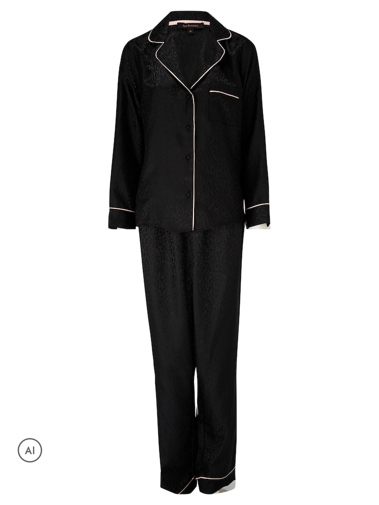 Ann Summers Black Signature Satin Long All Over Pyjamas Set - Image 7 of 7 Ann Summers Black Signature Satin Long All Over Pyjamas Set - Image 7 of 7