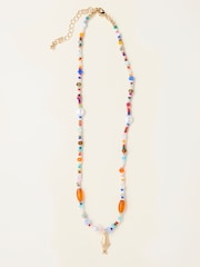 FatFace Multi Beaded Fish Necklace - Image 1 of 2