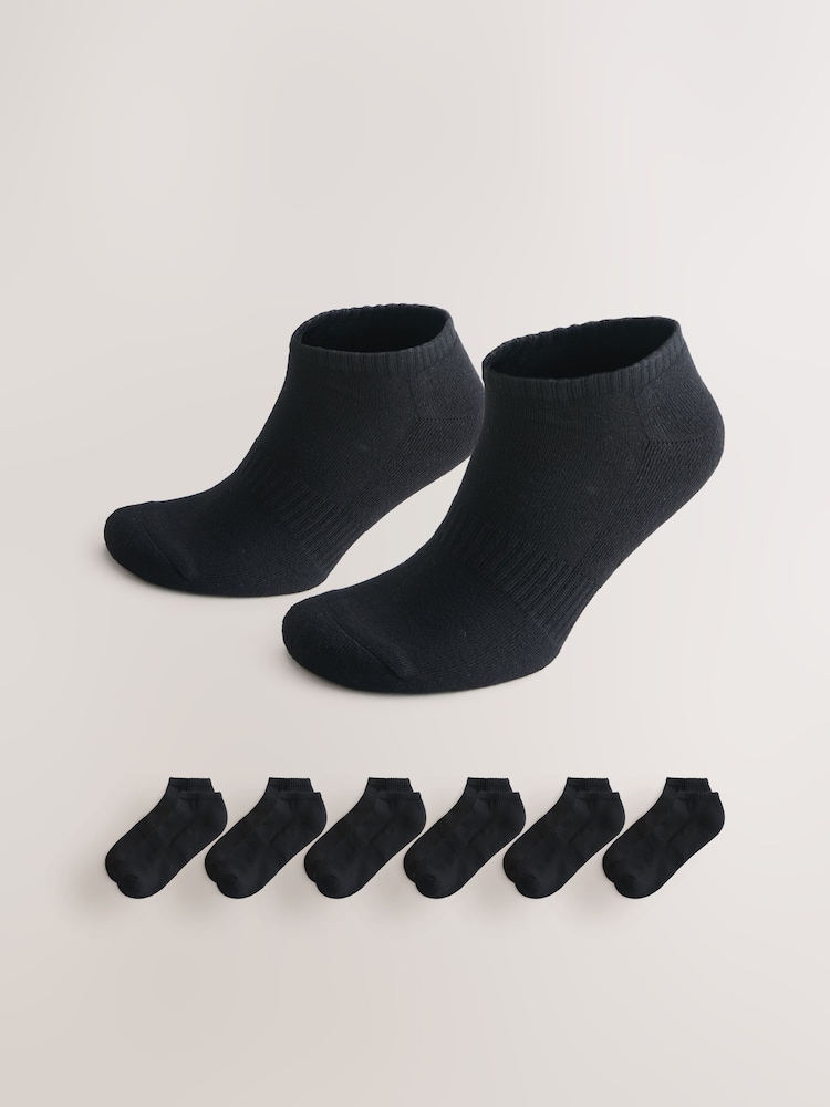 Black Cushioned Sports Trainer Socks 6 Pack - Image 1 of 11 Black Cushioned Sports Trainer Socks 6 Pack - Image 1 of 11