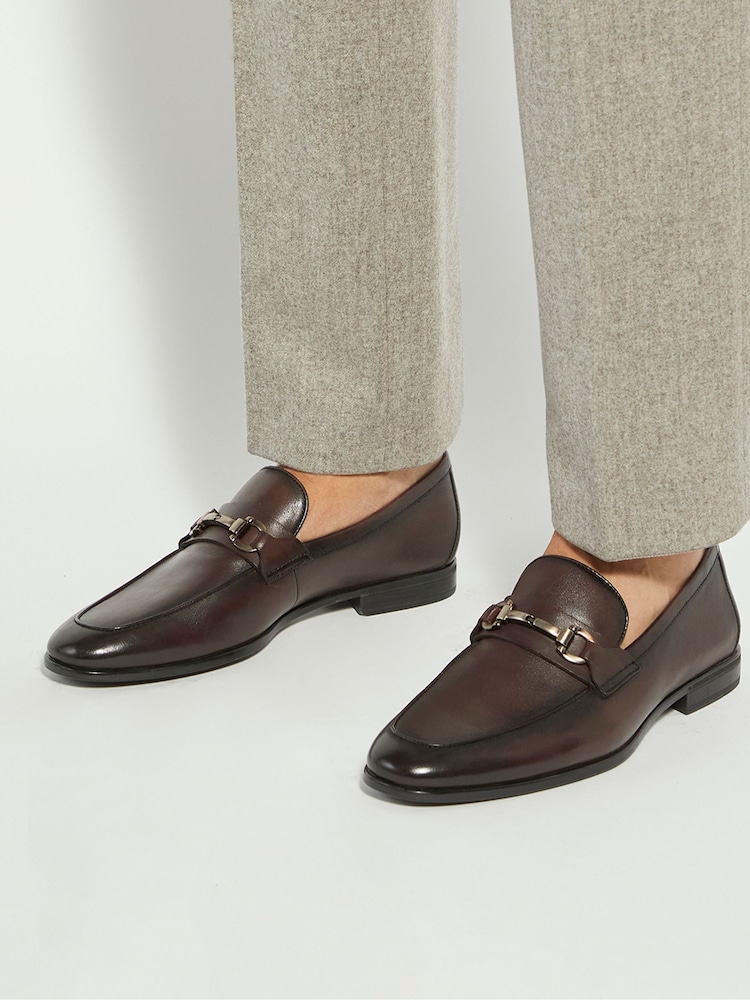 Dune London Brown Seymore Wf Flex Sole Trim Loafers - Image 1 of 6 Dune London Brown Seymore Wf Flex Sole Trim Loafers - Image 1 of 6