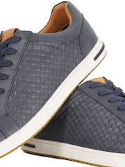 Dune London Blue Tezzy Weave Trainers - Image 5 of 5
