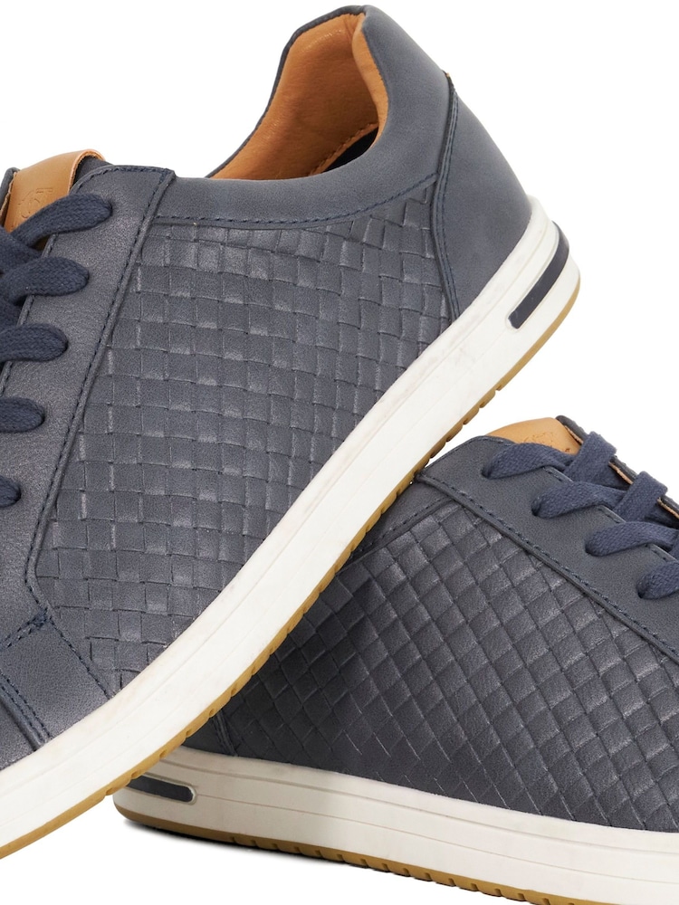 Dune London Blue Tezzy Weave Trainers - Image 5 of 5