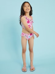Angels By Accessorize Pink Girls Retro Bloom Bikini Set - Image 1 of 2