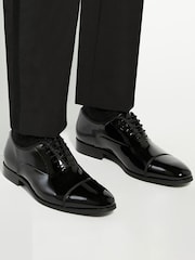 Dune London Black Shuffle Patent Lace-Up Oxford Shoes - Image 1 of 6