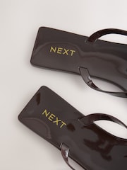 チョコレートブラウン - ビーチフラワートリム スクエアトゥ ビーチサンダル - 画像 7 / 7