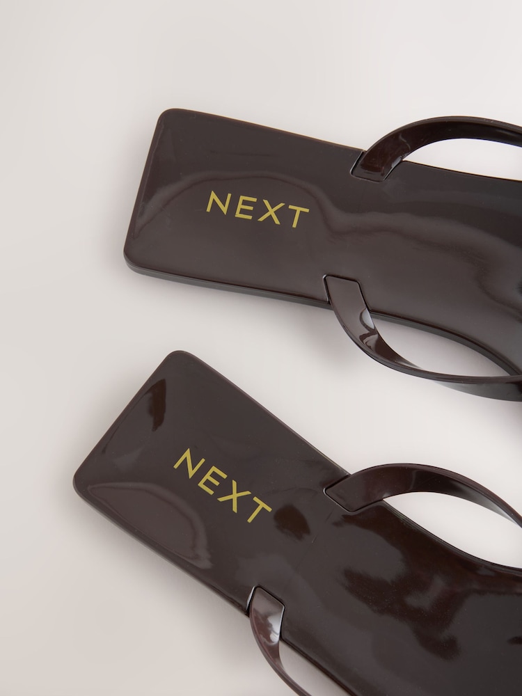 チョコレートブラウン - ビーチフラワートリム スクエアトゥ ビーチサンダル - 画像 7 / 7