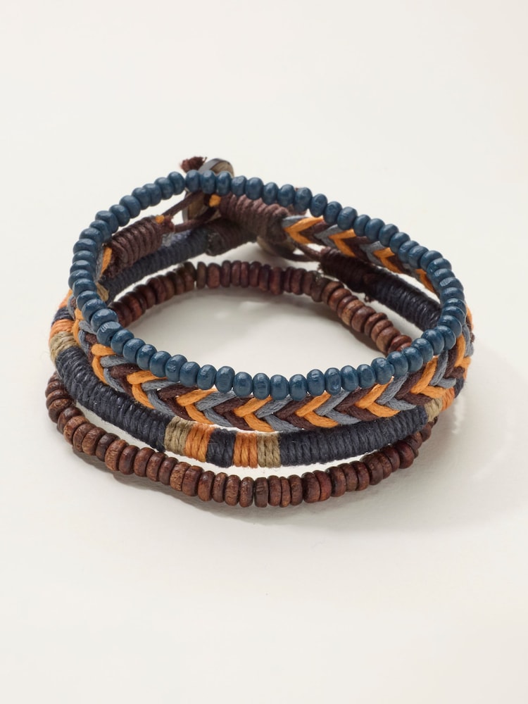 FatFace Navy Stacked Bracelets - Image 1 of 2