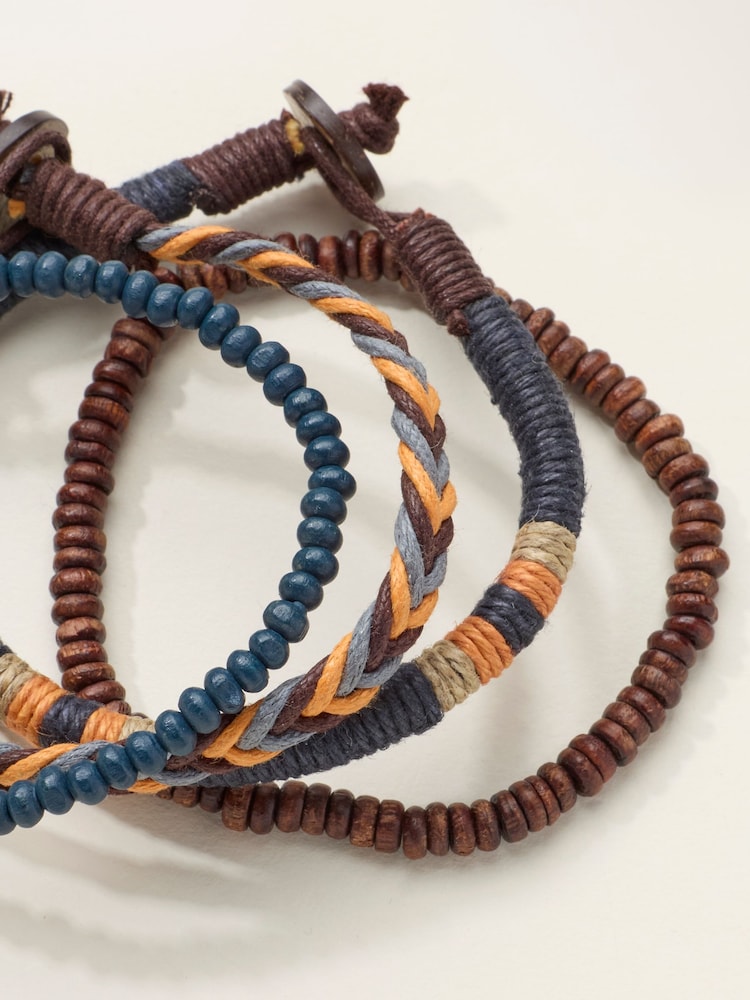 FatFace Navy Stacked Bracelets - Image 2 of 2