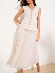 Premium Boucle Hybrid V-Neck Midi Dress - Image 3 of 4