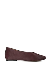 Dune London Red Highcut High Cut Round Toe Ballet Flats - Image 2 of 6