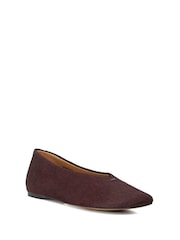 Dune London Red Highcut High Cut Round Toe Ballet Flats - Image 3 of 6