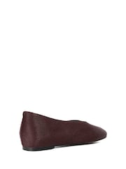 Dune London Red Highcut High Cut Round Toe Ballet Flats - Image 4 of 6