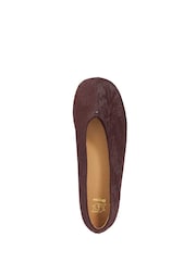 Dune London Red Highcut High Cut Round Toe Ballet Flats - Image 5 of 6