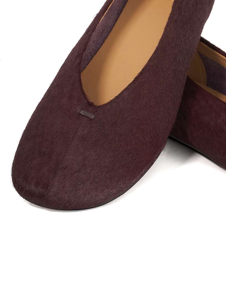 Dune London Red Highcut High Cut Round Toe Ballet Flats - Image 6 of 6