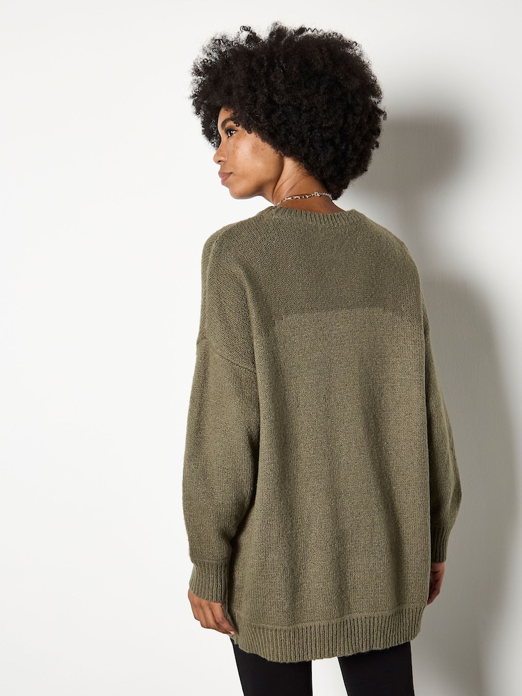 Apricot Green Oversized Jumper Tunic - Image 4 of 4
