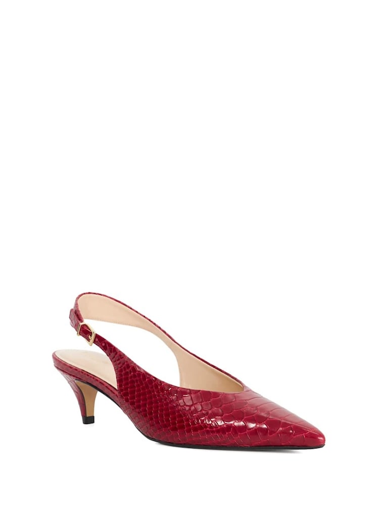Dune London Red Connect High Cut Slingback Shoes - Image 2 of 5 Dune London Red Connect High Cut Slingback Shoes - Image 2 of 5