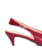 Dune London Red Connect High Cut Slingback Shoes - Image 5 of 5