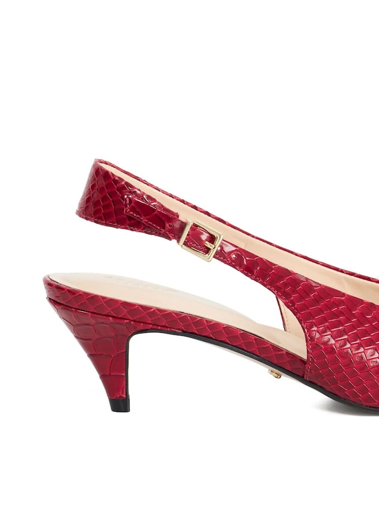 Dune London Red Connect High Cut Slingback Shoes - Image 5 of 5 Dune London Red Connect High Cut Slingback Shoes - Image 5 of 5