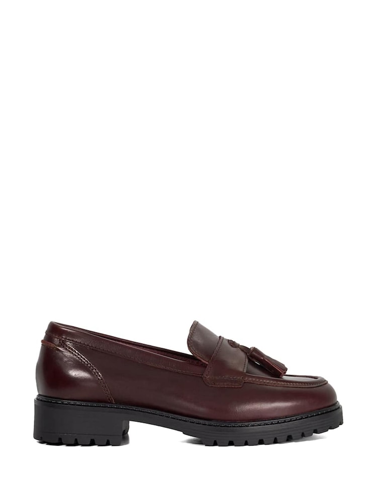 Dune London Red Gracelyn Tassle Loafers - Image 1 of 5 Dune London Red Gracelyn Tassle Loafers - Image 1 of 5