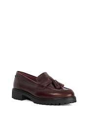 Dune London Red Gracelyn Tassle Loafers - Image 2 of 5