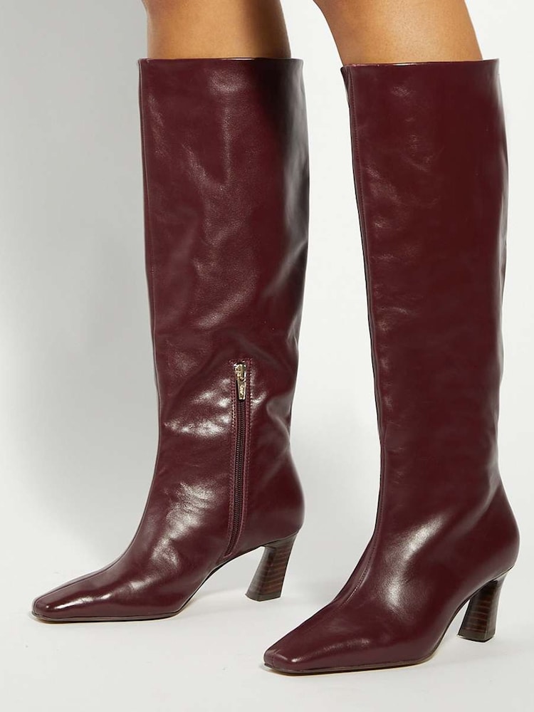 Dune London Red Selinni Chisel Toe Kick Back Boots - Image 1 of 6