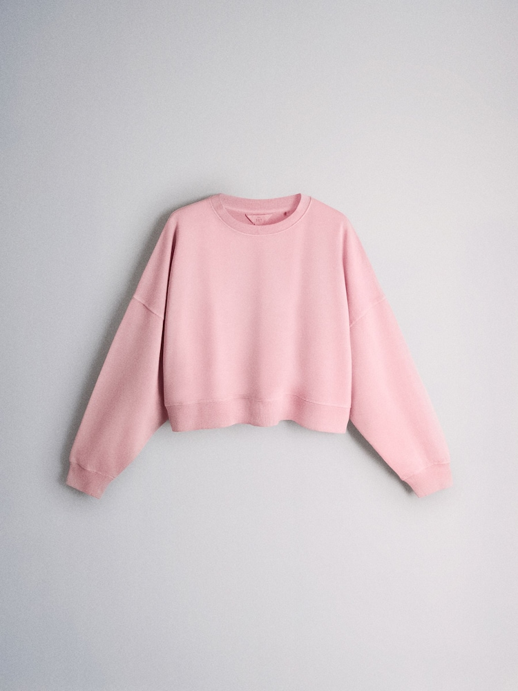 The Set 2 er-Pack Cropped Gewaschene Rundhals Sweat Tops - Bild 2 von 5