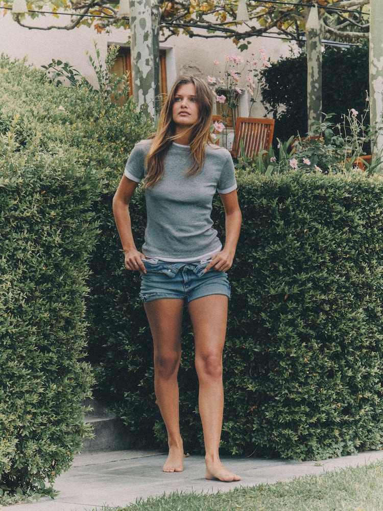 The Set 3 Pack Double Layer Short Sleeve T-Shirts Navy/Grey Marl/White - Image 1 of 11