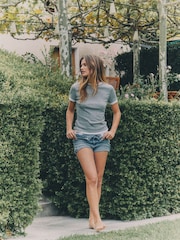 The Set 3 Pack Double Layer Short Sleeve T-Shirts Navy/Grey Marl/White - Image 4 of 11