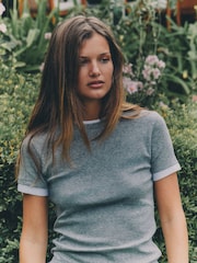 The Set 3 Pack Double Layer Short Sleeve T-Shirts Navy/Grey Marl/White - Image 5 of 11