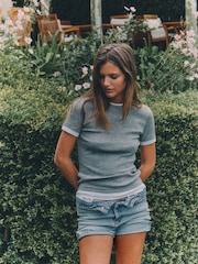 The Set 3 Pack Double Layer Short Sleeve T-Shirts Navy/Grey Marl/White - Image 6 of 11