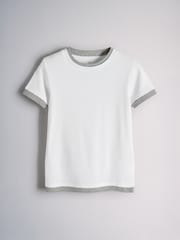 The Set 3 Pack Double Layer Short Sleeve T-Shirts Navy/Grey Marl/White - Image 8 of 11