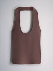 The Set 4 Pack Halterneck Vests Black/Brown/White - Image 10 of 13