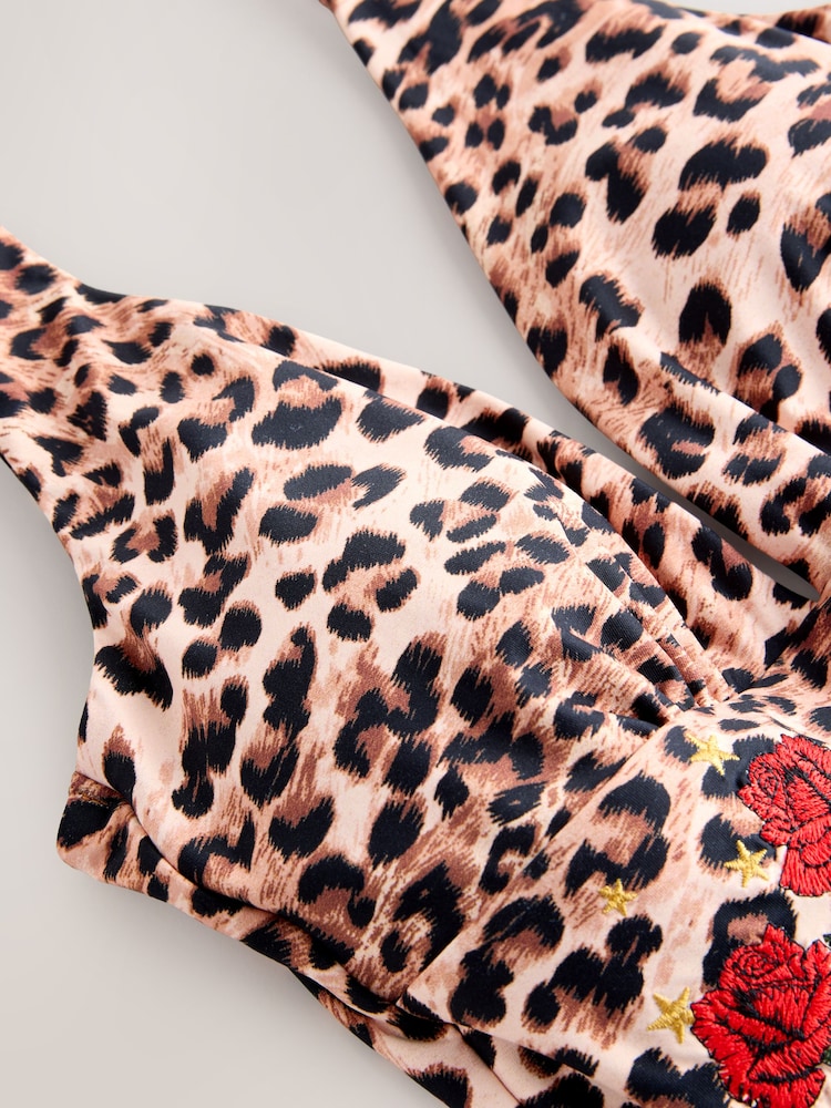 Rockett St George Animal Print Plunge Swimsuit - Image 2 of 4