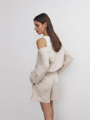 The Set 2 Pack Off the Shoulder  Long Sleeve Sweatshirt Pink/Oatmeal - Image 3 of 6