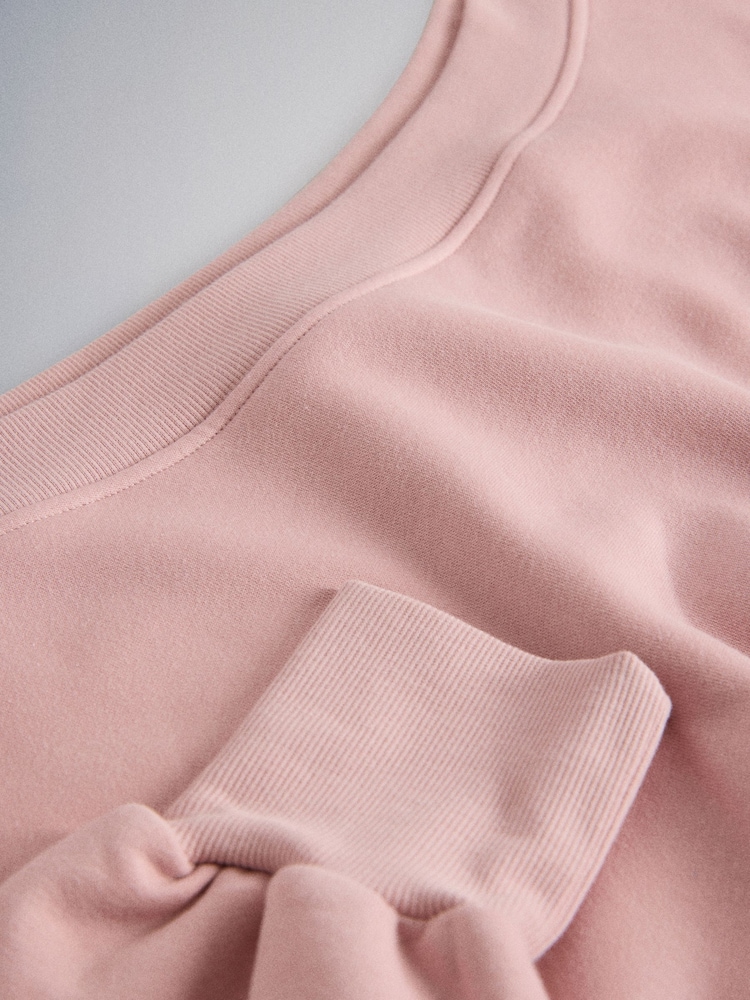The Set 2 Pack Off the Shoulder  Long Sleeve Sweatshirt Pink/Oatmeal - Image 6 of 6