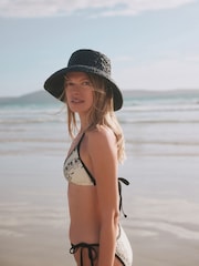 Rockett St George Black Raffia Effect Bucket Hat - Image 4 of 4